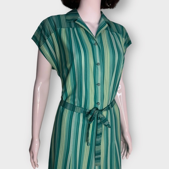 Vintage Late 1970s Wengert by Von Gässler Striped Midi Dress - Picture 4 of 7